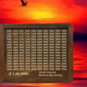 MDF Piggy Bank Savings Plan Home Decor Kids Adults Wooden Money Box with Counter Rs 100000 | 1 Piggy Bank